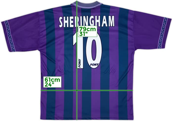 1995-97 Tottenham Away Shirt Sheringham #10 - 8/10 - (XL)