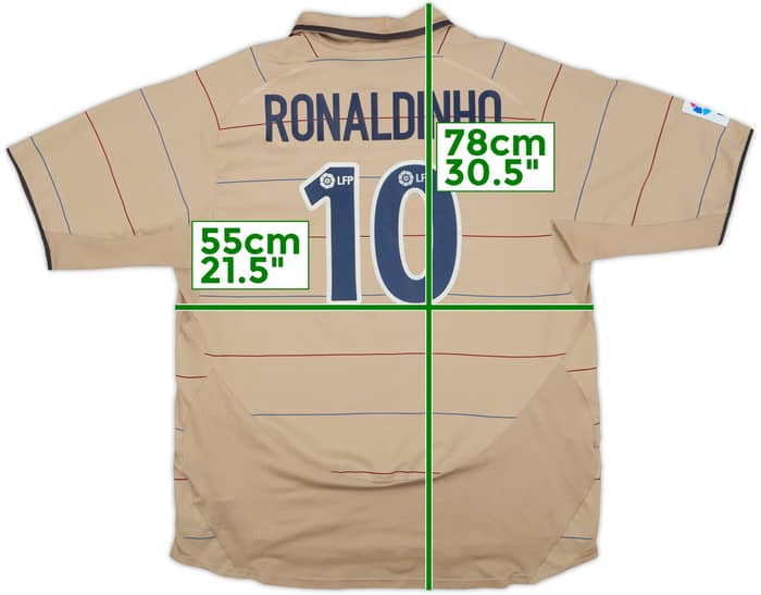 2003-05 Barcelona Away Shirt Ronaldinho #10 - 8/10 - (L)