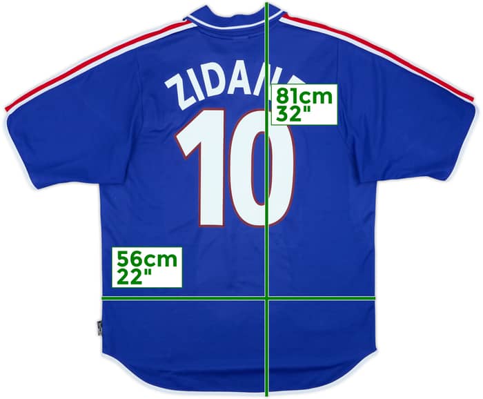 2000-02 France Home Shirt Zidane #10 - 8/10 - (L)