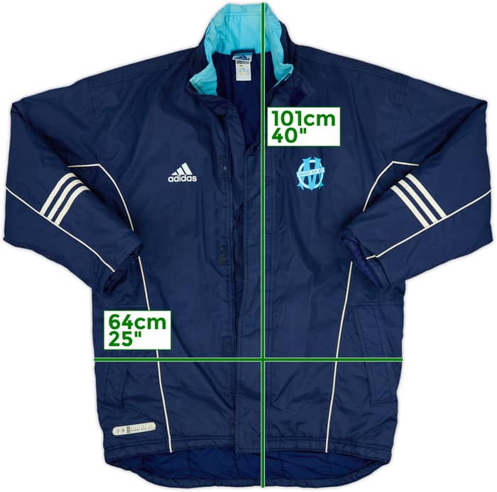2000-01 Olympique Marseille adidas Padded Bench Coat - 4/10 - (M/L)