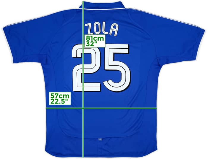 2001-03 Chelsea Home Shirt Zola #25 - 8/10 - (XL)