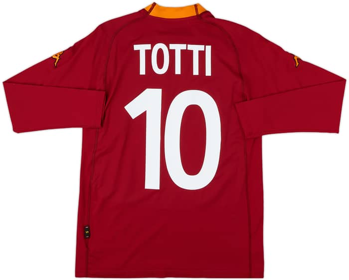 2000-01 Roma Home L/S Shirt Totti #10 - 7/10 - (S)