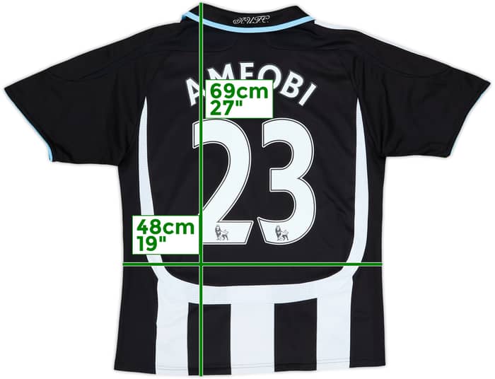 2007-09 Newcastle Home Shirt Ameobi #23 - 8/10 - (L.Boys)