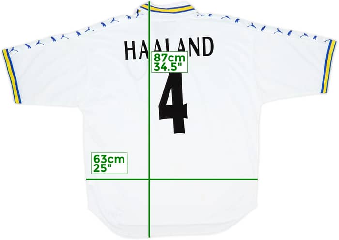 1998-00 Leeds United Home Shirt Haaland #4 (XL)