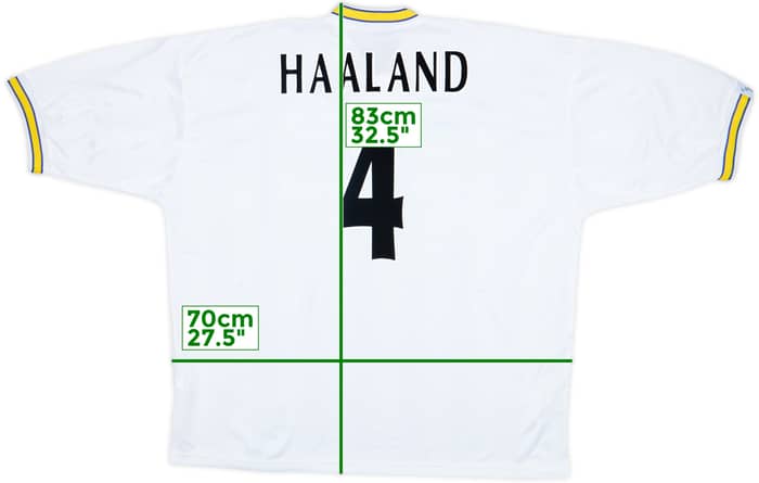 1996-98 Leeds United Home Shirt Haaland #4 - 9/10 - (XXL)