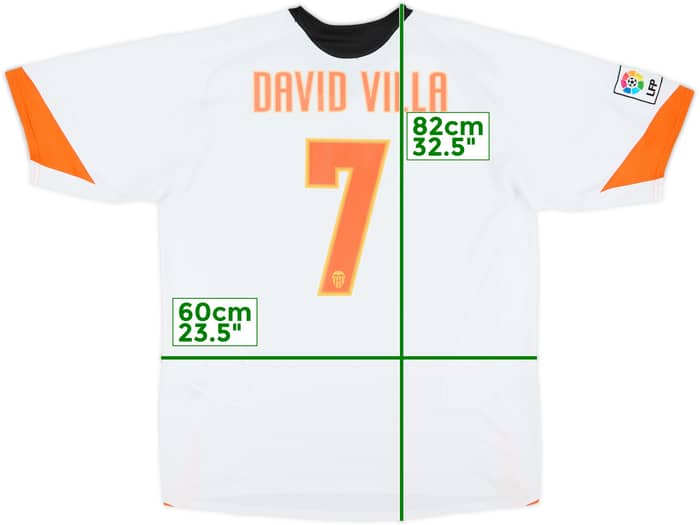 2005-06 Valencia Home Shirt David Villa #7 - 8/10 - (XL)