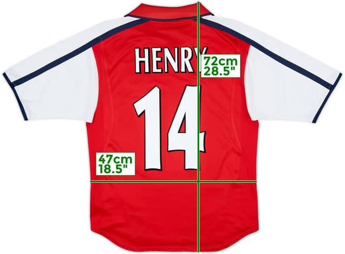 2000-02 Arsenal Home Shirt Henry #14 - 8/10 - (S)