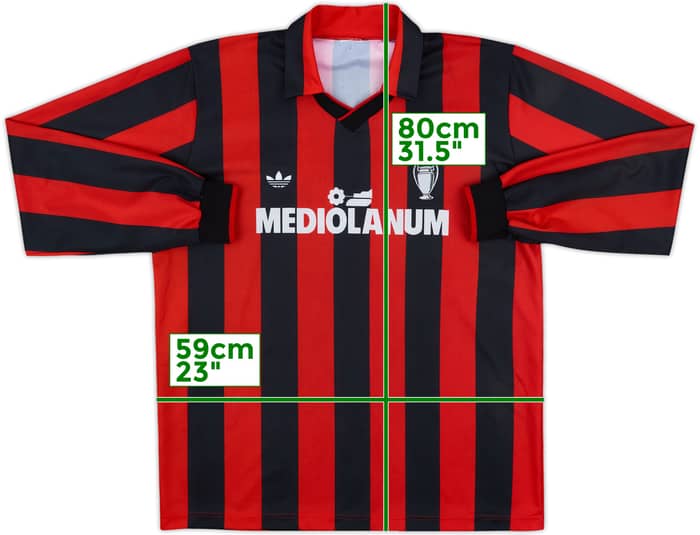 1990-91 AC Milan Home L/S Shirt #6 - 9/10 - (XL)