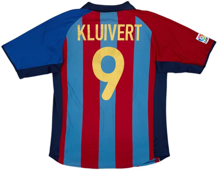 2001-02 Barcelona Home Shirt Kluivert #9 - 6/10 - (L)