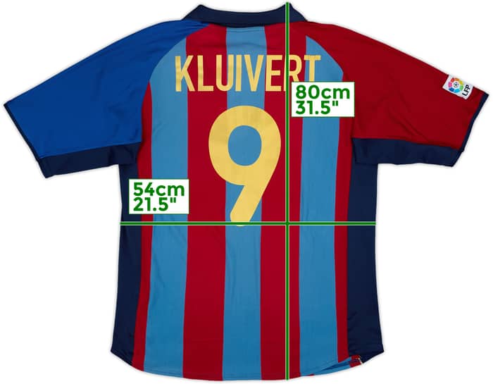 2001-02 Barcelona Home Shirt Kluivert #9 - 6/10 - (L)
