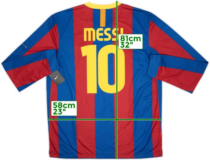 2010-11 Barcelona Player Issue Home L/S Shirt Messi #10 (XL)