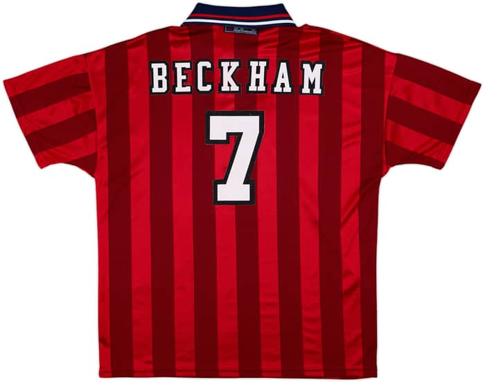 1997-99 England Away Shirt Beckham #7 - 7/10 - (XL)