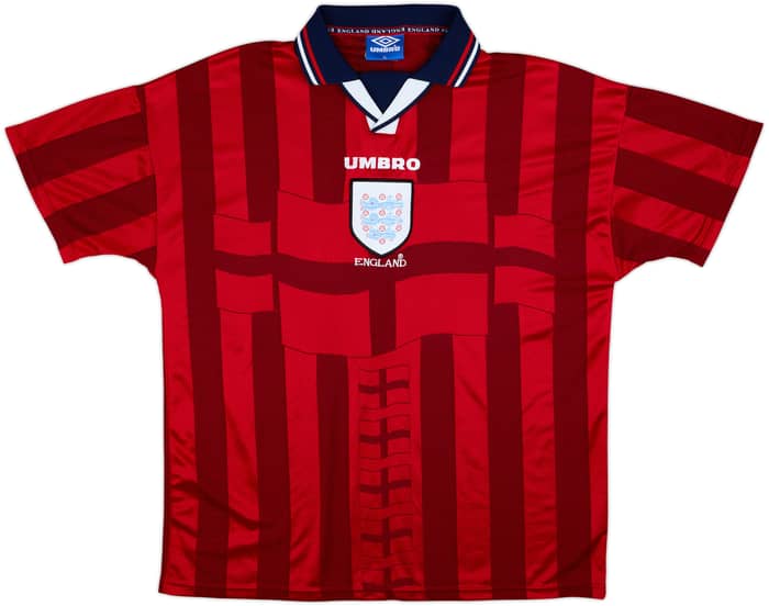 1997-99 England Away Shirt Beckham #7 - 7/10 - (XL)