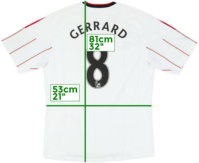 2010-11 Liverpool Away Shirt Gerrard #8 - 6/10 - (L)