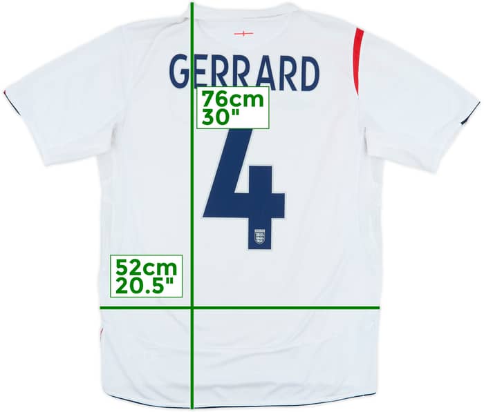 2005-07 England Home Shirt Gerrard #4 - 6/10 - (L)