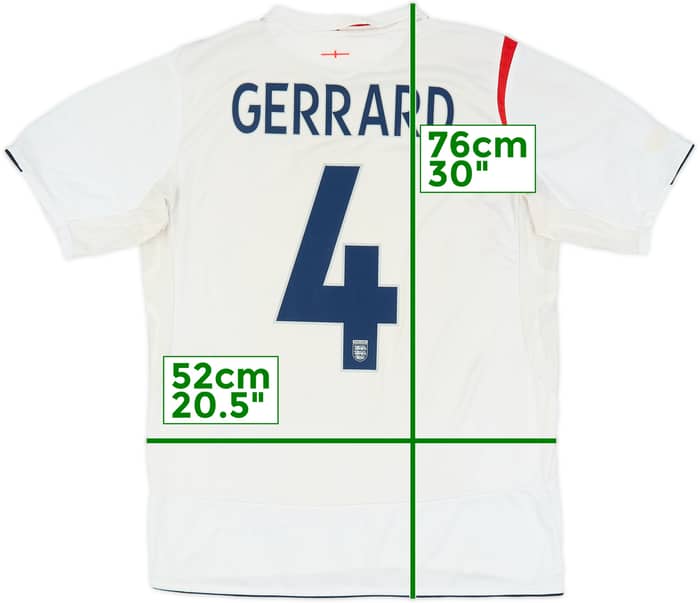 2005-07 England Home Shirt Gerrard #4 - 5/10 - (L)