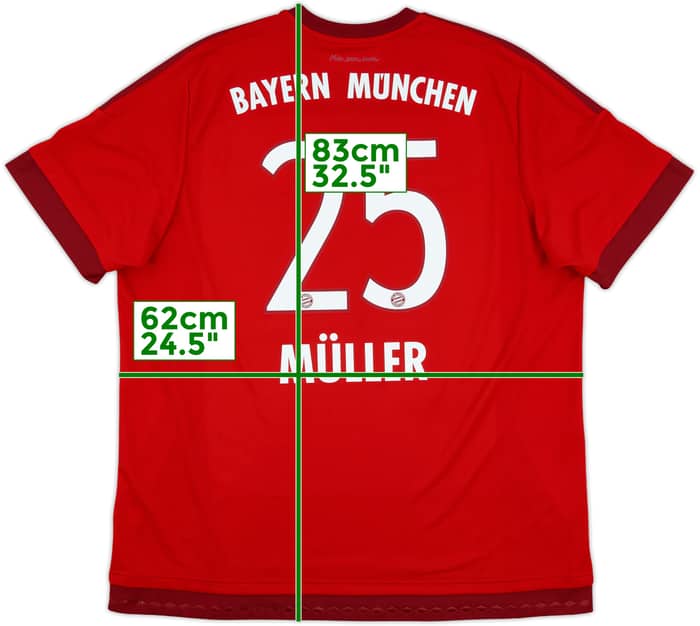 2015-16 Bayern Munich Home Shirt Muller #25 - 10/10 - (XXL)