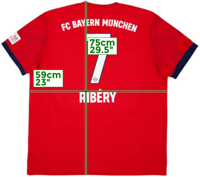 2018-19 Bayern Munich Home Shirt Ribery #7 - 9/10 - (XL)