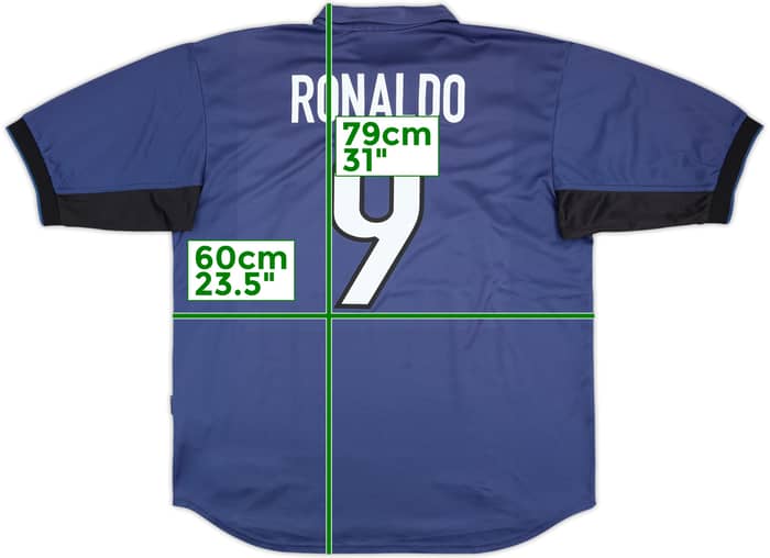 1998-99 Inter Milan Third Shirt Ronaldo #9 - 8/10 - (XL)