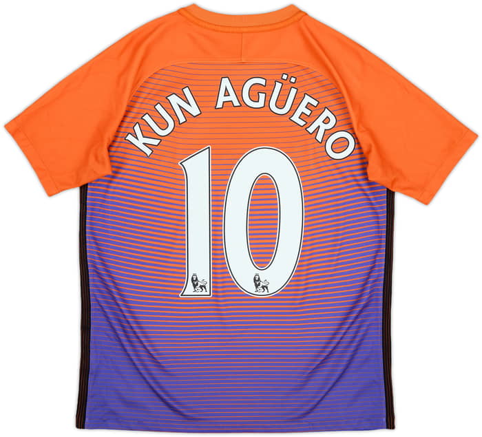 2016-17 Manchester City Third Shirt Kun Aguero #10 - 8/10 - (XL.Boys)