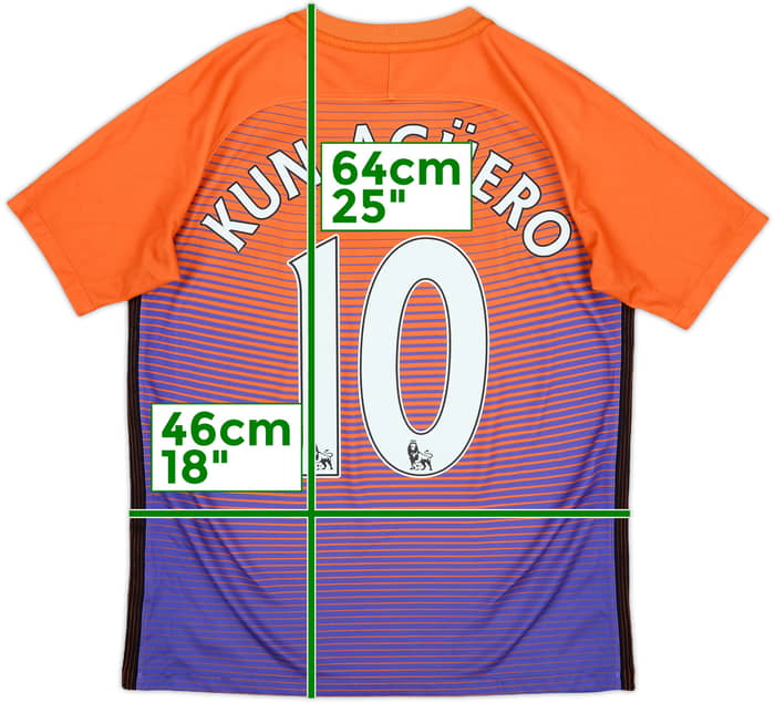 2016-17 Manchester City Third Shirt Kun Aguero #10 - 8/10 - (XL.Boys)
