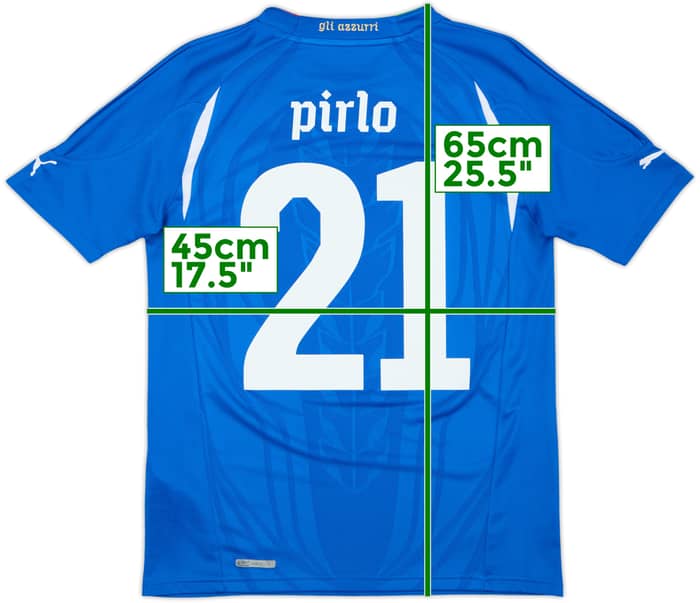 2010-12 Italy Home Shirt Pirlo #21 - 8/10 - (XL.Boys)