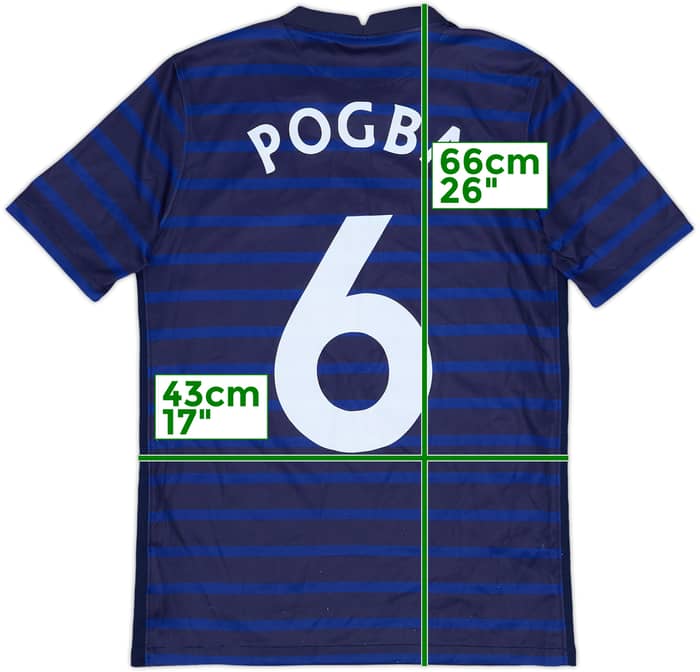 2020-21 France Home Shirt Pogba #6 - 8/10 - (L.Boys)