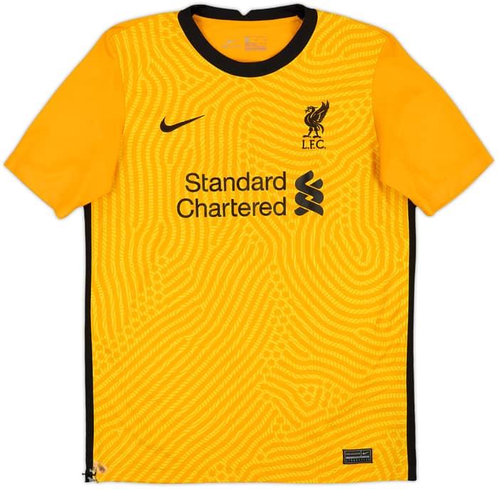 2020-21 Liverpool GK S/S Shirt A.Becker #1 - 8/10 - (XL.Boys)