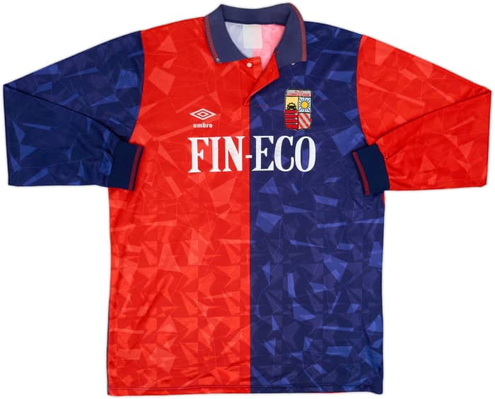 1991-92 AC Lumezzane Home L/S Shirt #9 - 5/10 - (XL)