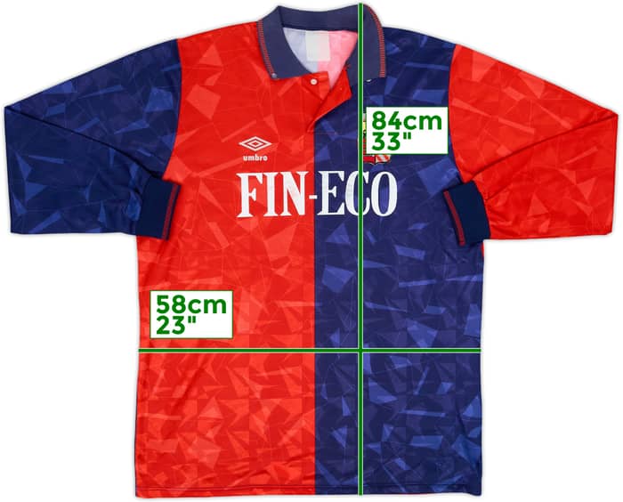 1991-92 AC Lumezzane Home L/S Shirt #9 - 5/10 - (XL)