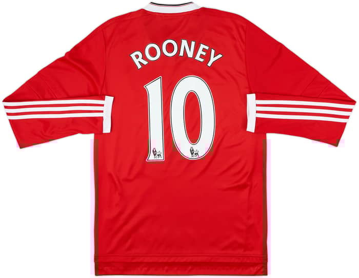 2015-16 Manchester United Home L/S Shirt Rooney #10 - 8/10 - (S)