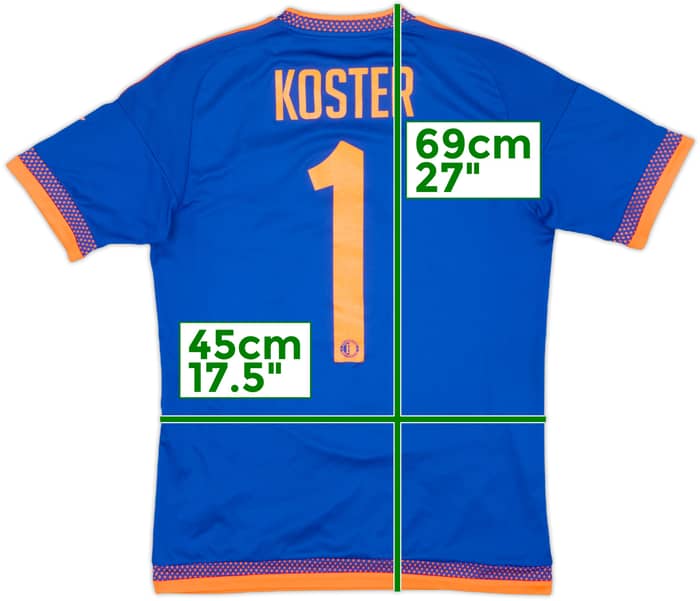 2015-16 Feyenoord Away Shirt Koster #1 - 6/10 - (S)