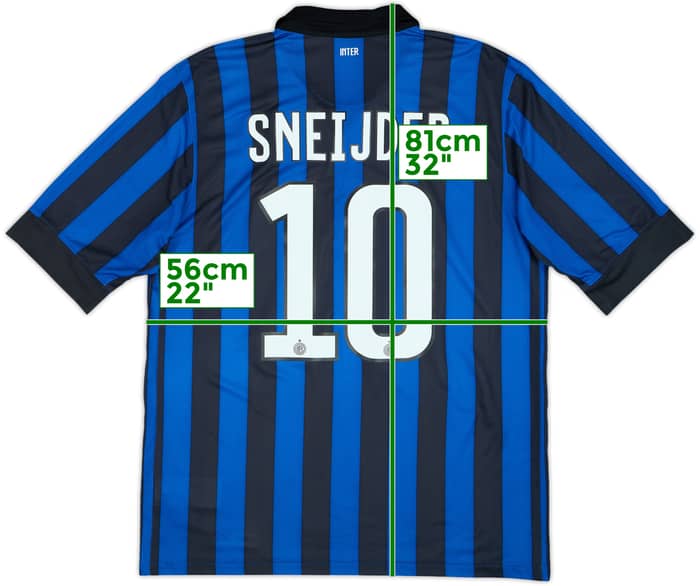 2011-12 Inter Milan Home Shirt Sneijder #10 - 8/10 - (L)