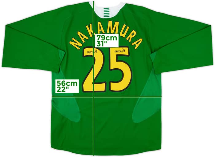 2005-06 Celtic Away L/S Shirt Nakamura #25 - 7/10 - (L)