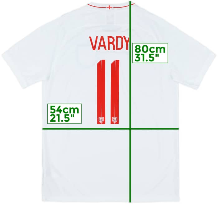 2018-19 England Home Shirt Vardy #11 - 10/10 - (M)