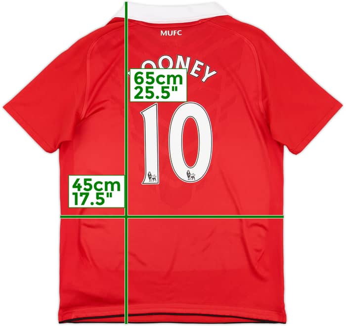 2010-11 Manchester United Home Shirt Rooney #10 - 10/10 - (L.Boys)