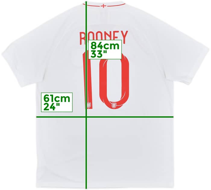 2018-19 England Home Shirt Rooney #10 - 6/10 - (XL)
