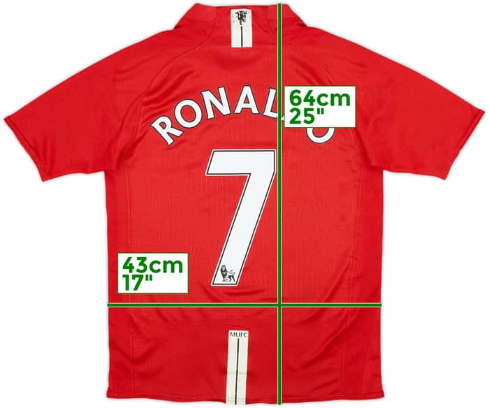 2007-09 Manchester United Home Shirt Ronaldo #7 - 6/10 - (XL.Boys)