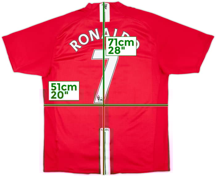 2007-09 Manchester United Home Shirt Ronaldo #7 - 6/10 - (L)