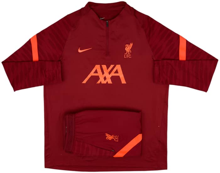 2021-22 Liverpool Nike 1/4 Zip Full Tracksuit - 9/10 - (XL)