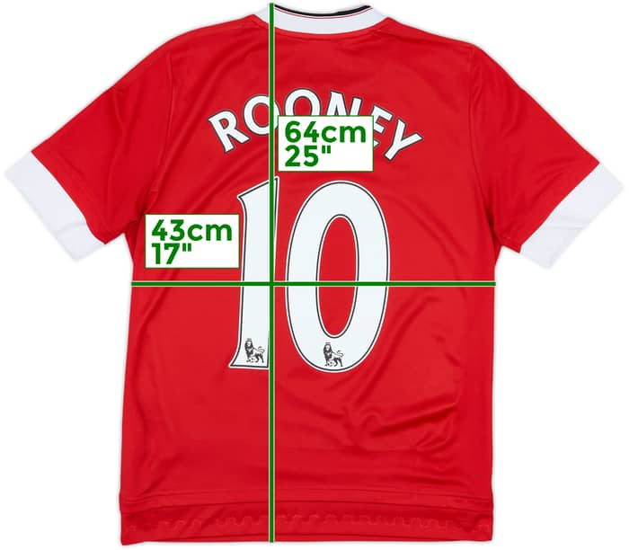 2015-16 Manchester United Home Shirt Rooney #10 - 7/10 - (L.Boys)
