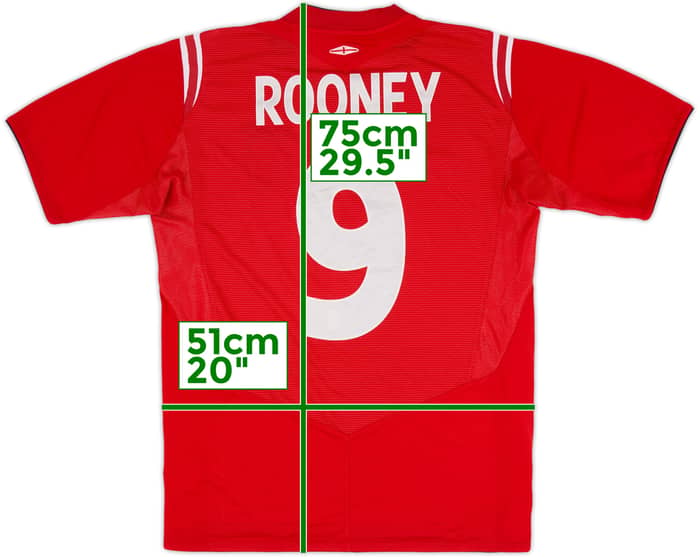 2004-06 England Away Shirt Rooney #9 - 8/10 - (M)