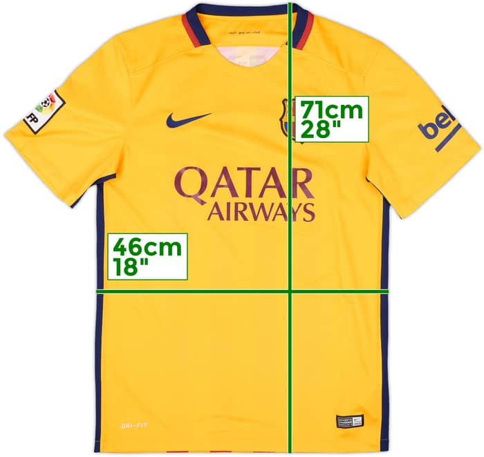 2015-16 Barcelona Away Shirt Suarez #9 - 9/10 - (S)