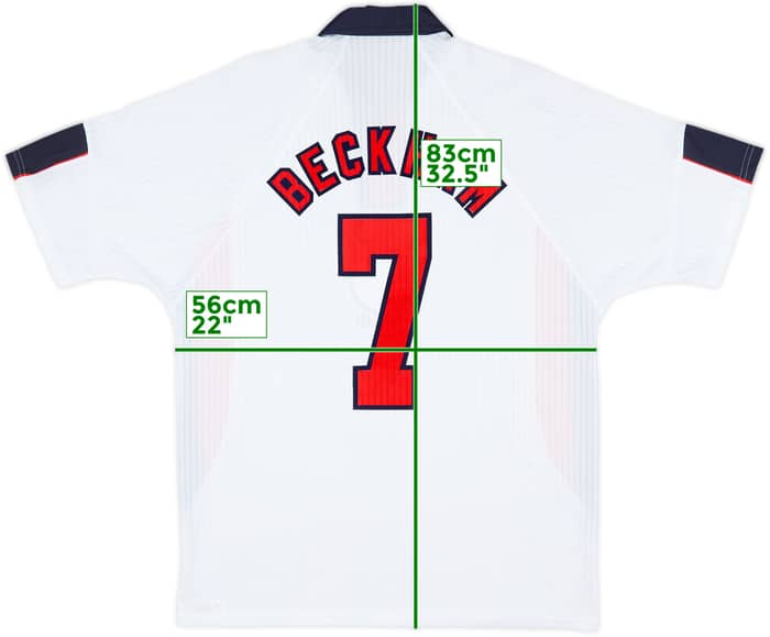 1997-99 England Home Shirt Beckham #7 - 8/10 - (XL)
