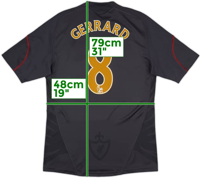 2009-10 Liverpool Away Shirt Gerrard #8 - 9/10 - (M)