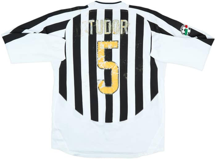 2003-04 Juventus Match Issue Home L/S Shirt Tudor #5