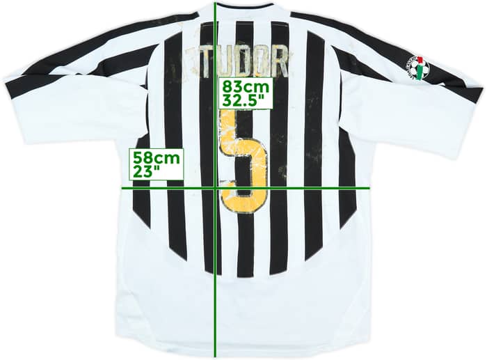2003-04 Juventus Match Issue Home L/S Shirt Tudor #5