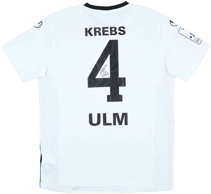 2017-18 SSV Ulm Match Issue Signed Home Shirt Krebs #4