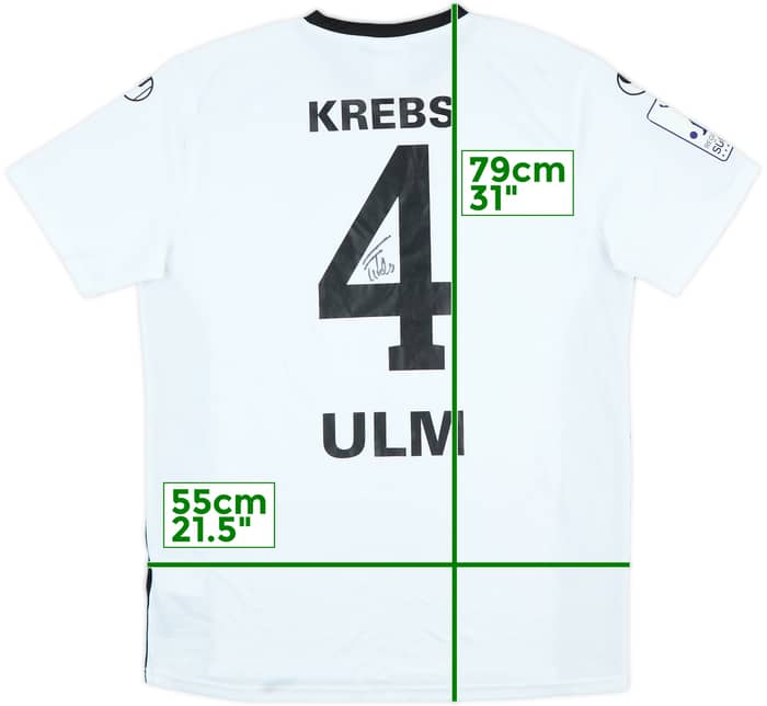 2017-18 SSV Ulm Match Issue Signed Home Shirt Krebs #4