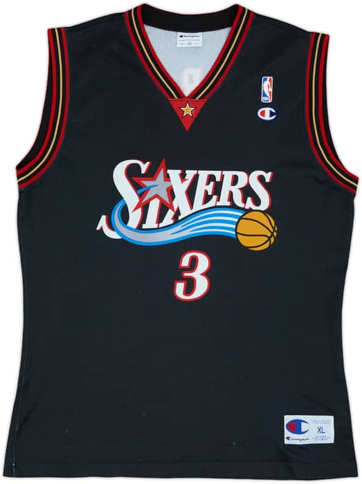 2000-06 Philadelphia 76ers Iverson #3 Champion Away Jersey - 7/10 - (XL)